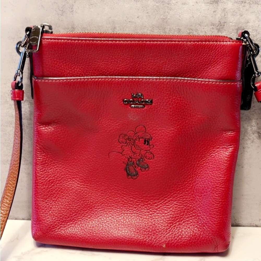 Coach Red Crossbody Bag with Character Design